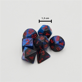 Mini Gemini Black Starlight with Red Dice Set - Rollespilsterninger - Chessex